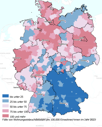 Einbruchstatistik Einbruchstatistik auf der Deutschlandkarte